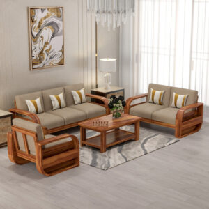 Natraj Art & Craft Sheesham Wood 6 Seater Sofa Set, Model-85