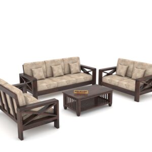 Cyris Wooden Sofa Set in 3+2+2 Seating