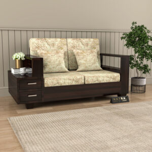 Natraj Art & Craft Sheesham Wood 2 Seater Sofa Set, Model-29