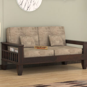 Natraj Art & Craft Sheesham Wood 2 Seater Sofa Set, Model-31