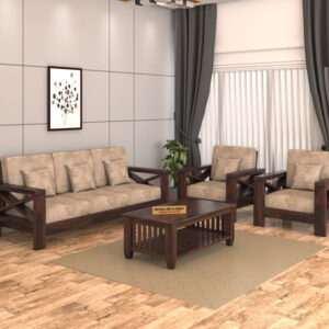 Natraj Art & Craft Sheesham Wood 5 Seater Sofa Set, Model-77