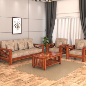 Natraj Art & Craft Sheesham Wood 5 Seater Sofa Set, Model-76