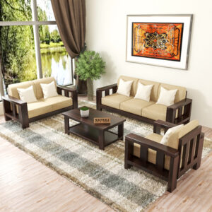 Natraj Art & Craft Sheesham Wood 6 Seater Sofa Set With coffee table