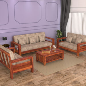 Natraj Art & Craft Sheesham Wood 7 Seater Sofa Set, Model-95