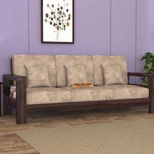 Natraj Art & Craft Sheesham Wood 3 Seater Sofa Set, Model-54