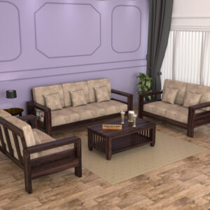 Natraj Art & Craft Sheesham Wood 7 Seater Sofa Set, Model-96