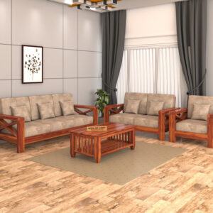 Natraj Art & Craft Sheesham Wood 6 Seater Sofa Set, Model-94