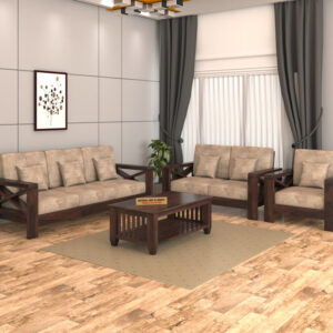 Natraj Art & Craft Sheesham Wood 6 Seater Sofa Set, Model-93