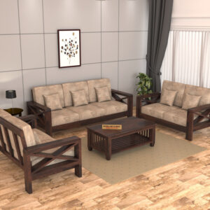 Cyris Wooden Sofa Set in 3+2+2 Seating