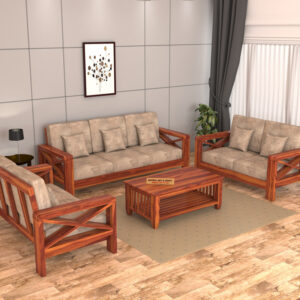 Natraj Art & Craft Sheesham Wood 7 Seater Sofa Set, Model-97