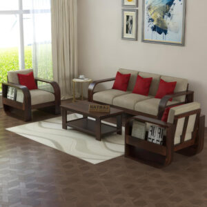 Natraj Art & Craft Sheesham Wood 5 Seater Sofa Set, Model-83