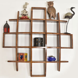 Natraj Art and Craft Wood Intersecting Boxes Wall Shelves