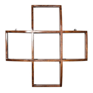 Natraj Art and Craft Alison Wall Shelf Criss-Cross 2 Tier