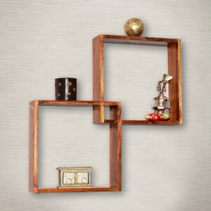 Natraj Art and Craft Sheesham Wooden Boxy Modular Wall Shelf