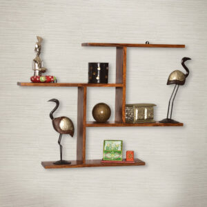 Natraj Art and Craft Wooden Geometric Wall Shelf